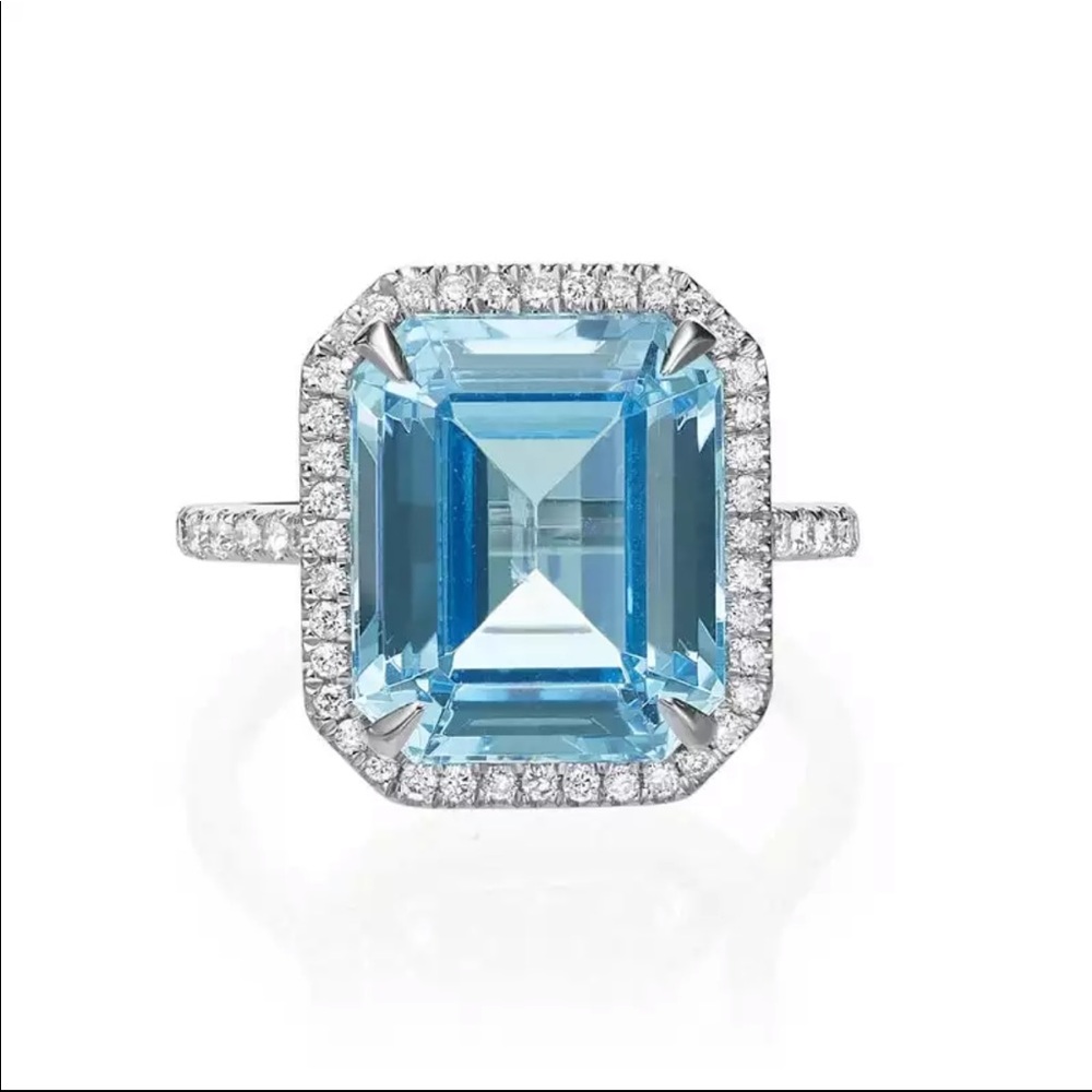 New 925 Silver Luxury Beautiful Sapphire Ring - Picture 2 of 4